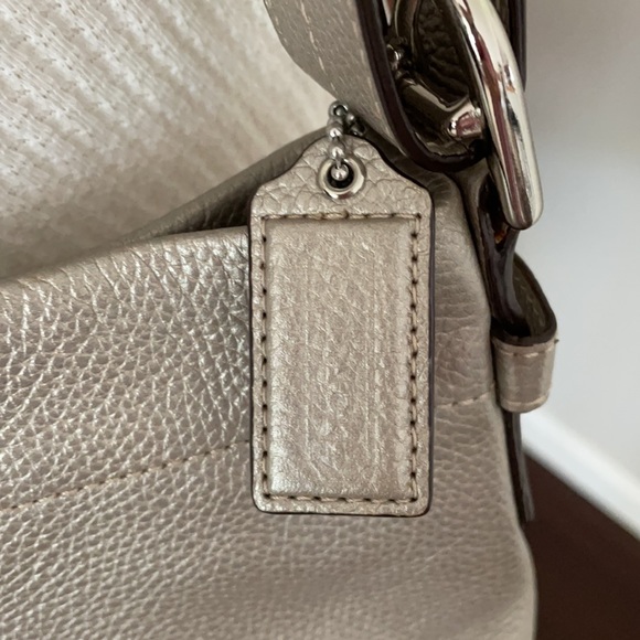 COACH silver metallic tote - Picture 2 of 7